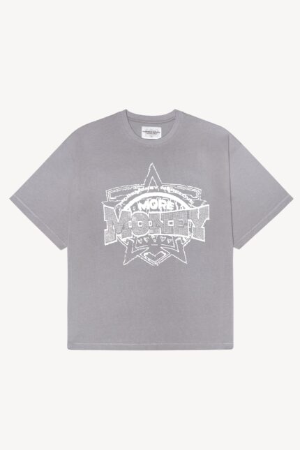 Glorious Gem Ash Tee: Unleash your style with this ash-gray tee adorned with a glorious gem design.