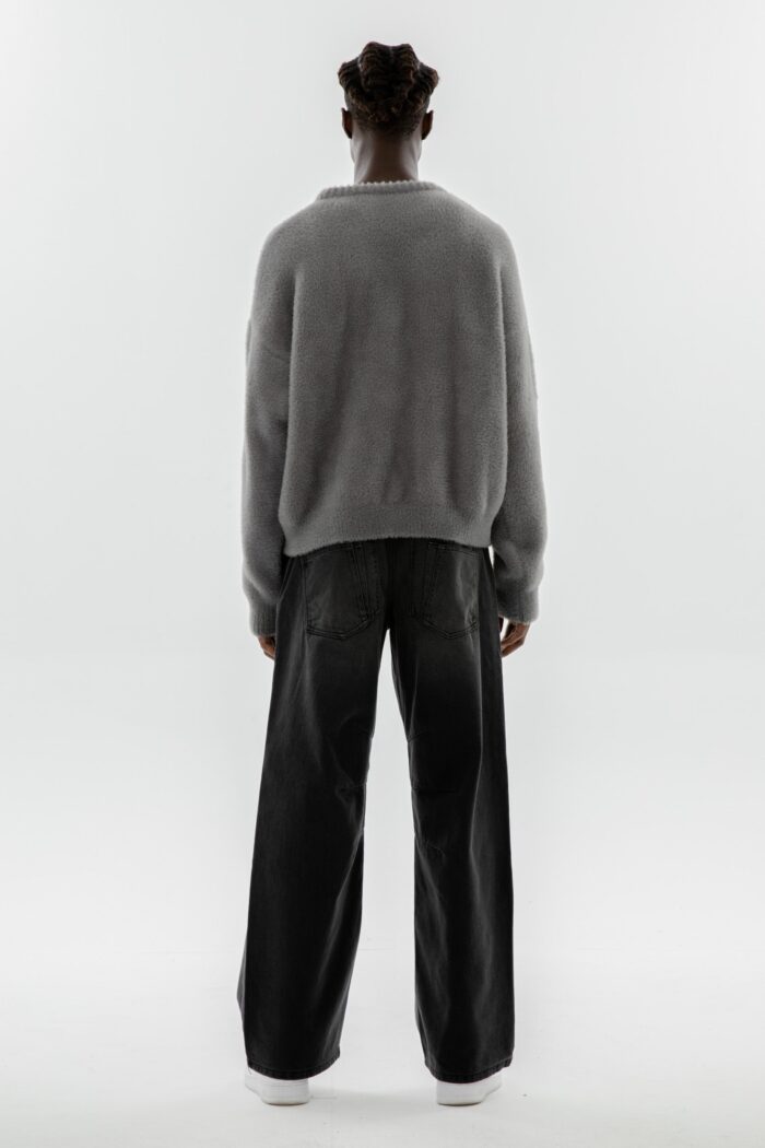 Elevate your style with the Affirmation Mohair Sweater in Dark Grey.
