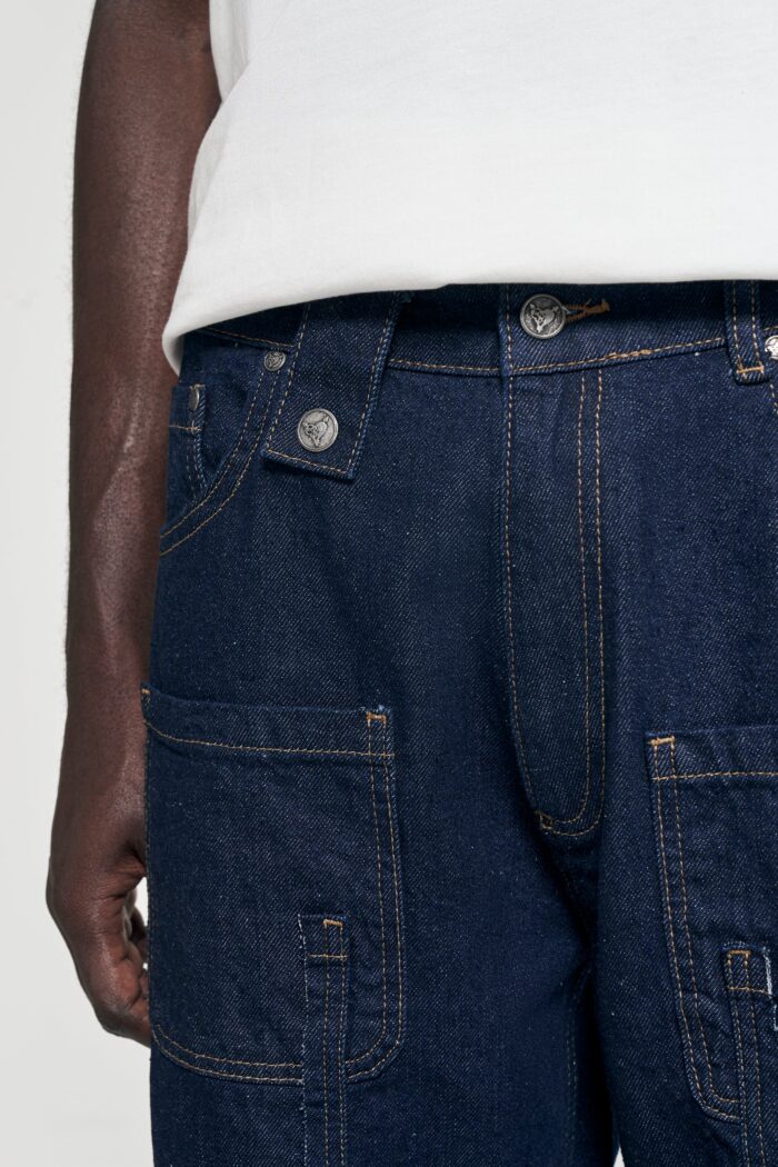 Sturdy Denim Navy Blue: Elevate your style with this classic navy blue denim.