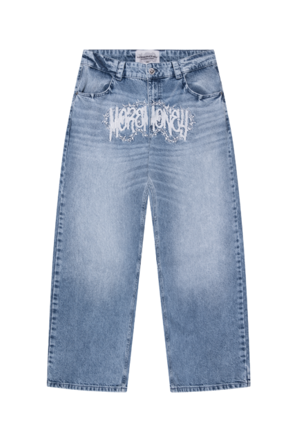 Elevate your style with the Razor Logo Denim in Blue.