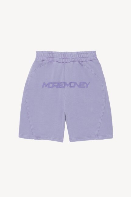 More Money Logo Shorts Purple Washed: Elevate your style with these trendy Purple Washed shorts featuring the iconic More Money logo.