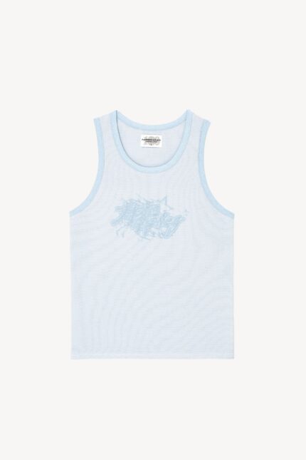 Canvas Tanktop Double Blue: Elevate your casual look with this trendy double blue tanktop.