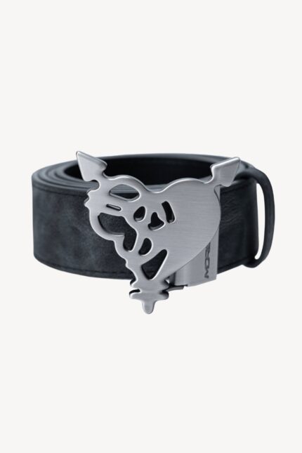 Heart Logo Black Belt: Elevate your look with this stylish black belt featuring a heart logo design.