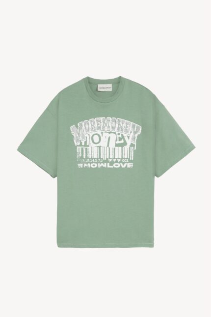Baseless Barcode Chrome Green Tee: Elevate your streetwear style with this trendy and vibrant green tee featuring a distinctive barcode design.